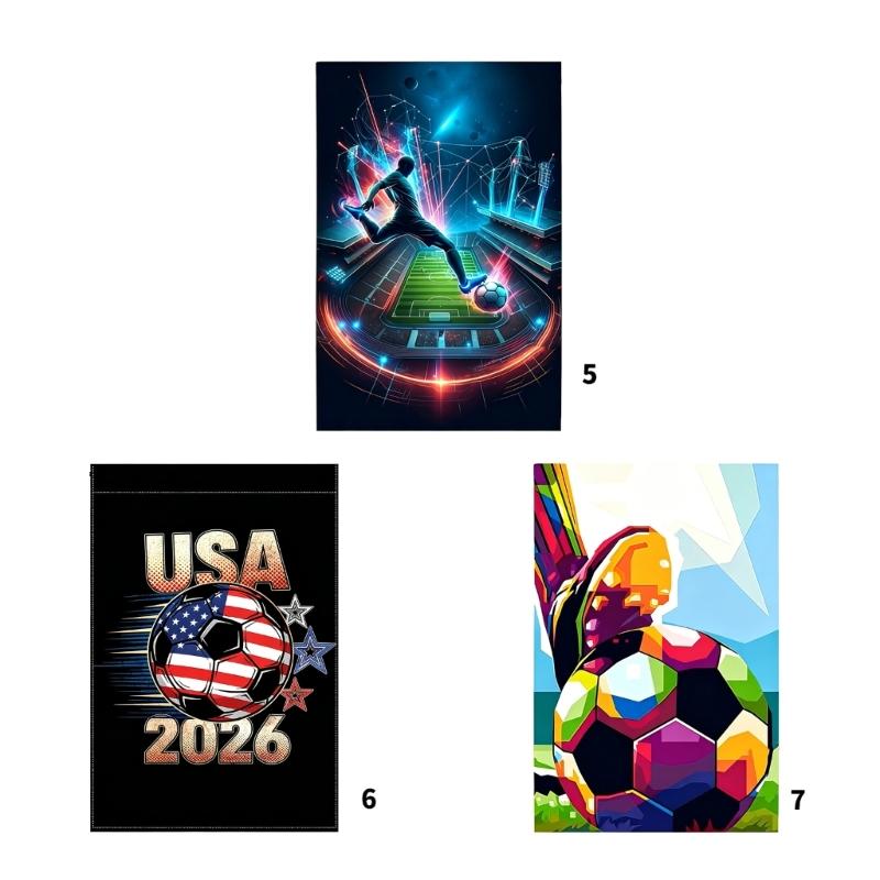 Large 30x45cm 2026 Soccer Event Outdoor Flag Hard Substance For Yard Fence Wall Presentation