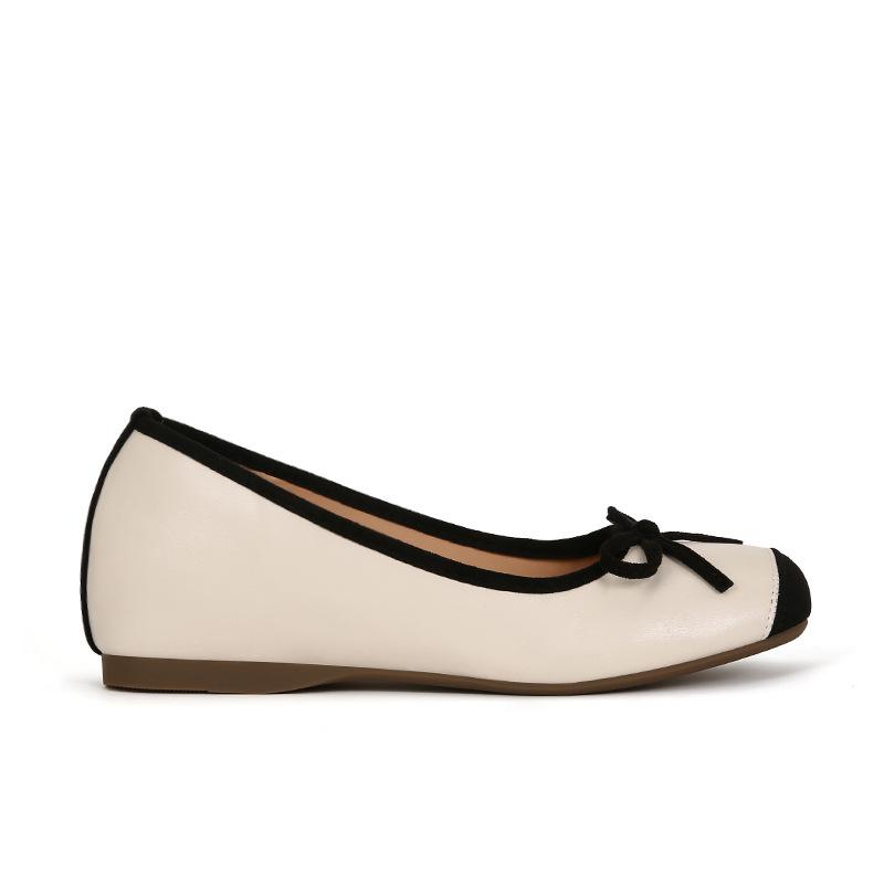 5Cm Small Inner Height Increase Ballet Shoes Women's Outer Wear Square Head Silver Single Shoes Bow 2024 Mary Jane