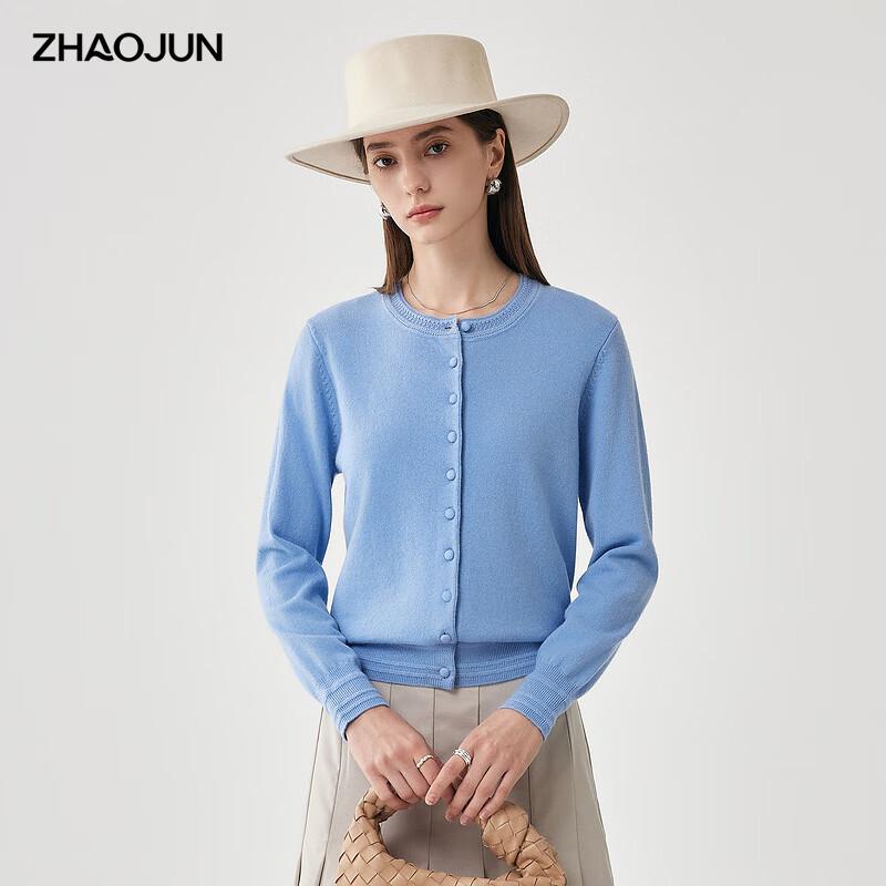 

Женский вязаный кардиган Zhaojun с круглым вырезом из чистой шерсти XL