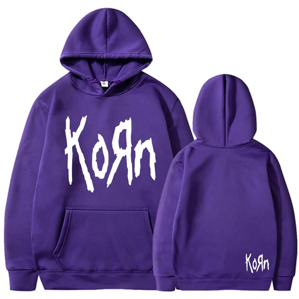Korn Rock Band Letter Hoodie Men Women Hip Hop Harajuku Hoodies Leisure High Street Sweatshirt Autumn Winter Unisex Sweatshirts
