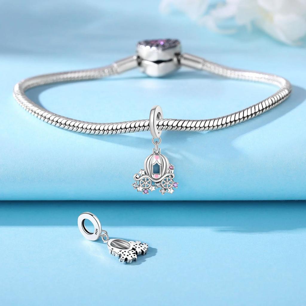 Copper Colors Star Pumpkin Carriage Pendant Charms Heart Bead Fit Original Bracelet Diy Fine Jewelry Gift For Women