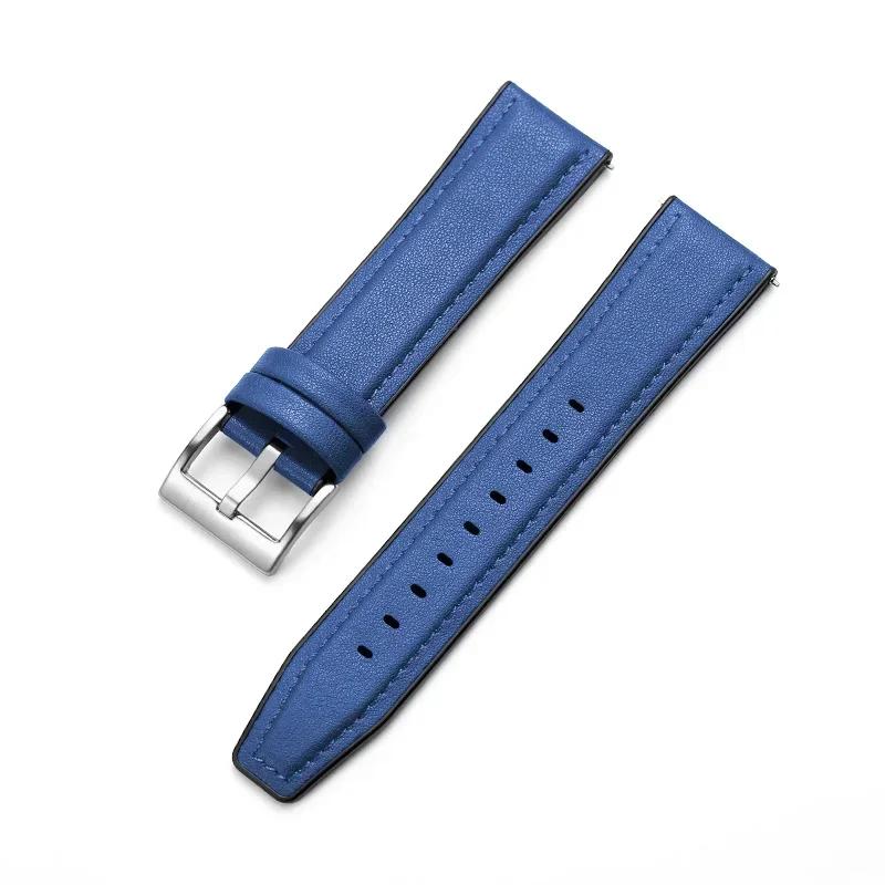 Cinturino in Pelle e Silicone da 22mm per Huawei Watch 5 GT6/5 Pro GT6/5/4/3 46mm Braccialetto Universale per Huawei GT6 Pro/GT 6 Cinturino per Orologio