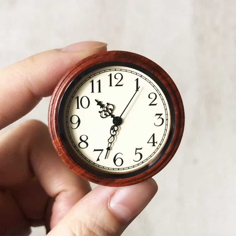 Miniature Retro European Wall Clock For Dollhouses Furniture ABS Portable And Detailed Design