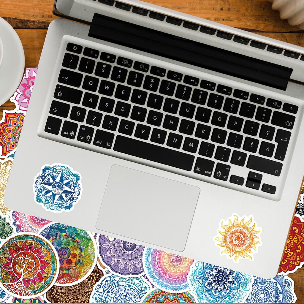 10/50 Cartoon Mandala Yoga Stickers Yoga Mandala Flowers Graffiti Stickers for DIY Luggage Laptop  Stickers