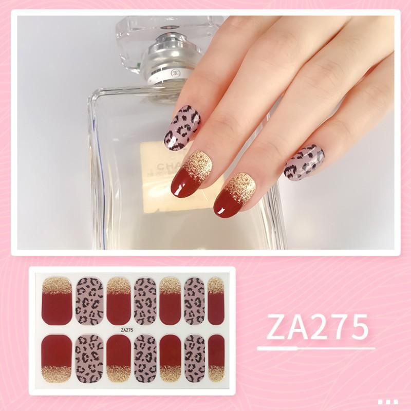 Leopard Print Small Fresh Waterproof Long-lasting 3D Nail Sticker Patch Removable Wear Nail Sticker Full Stick