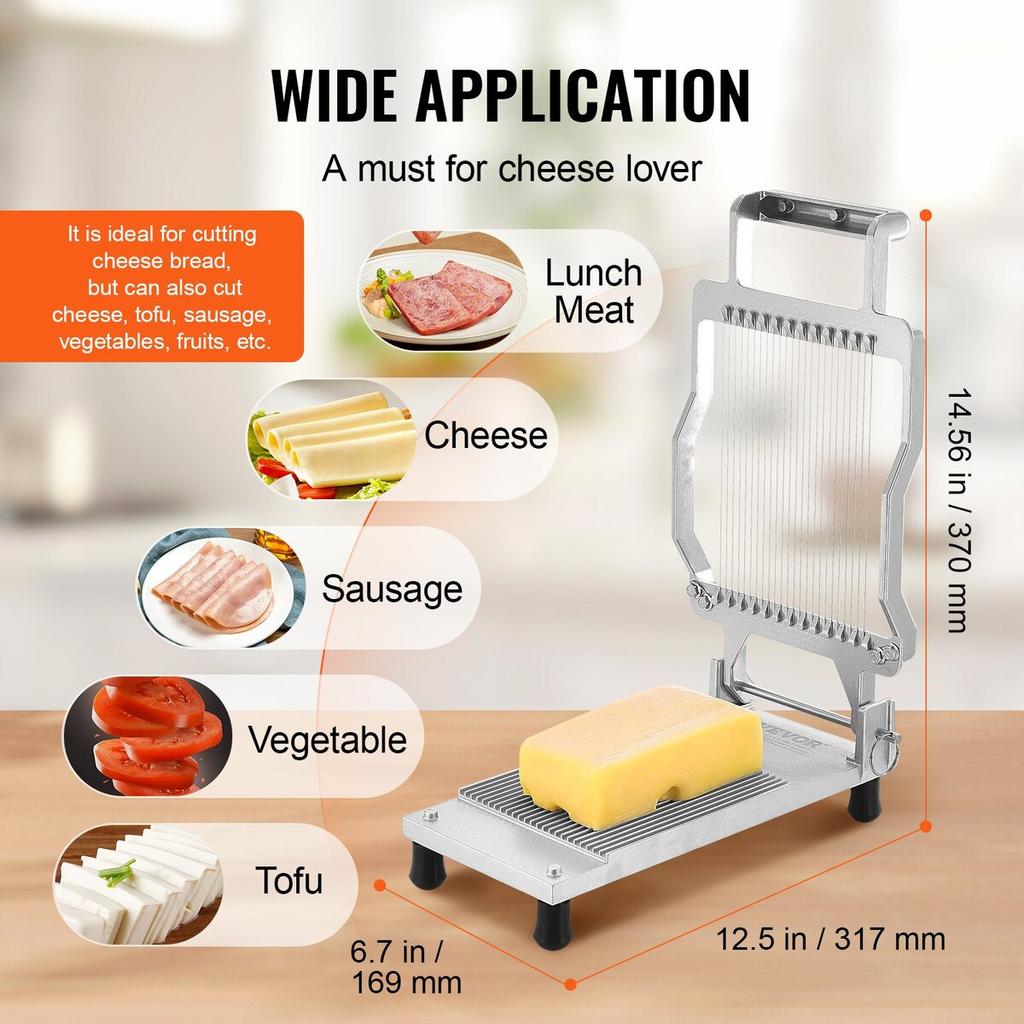 Cheese Cutter with Wire Cheeser Butter Cutting 0.2" Thin Cheese Slicer