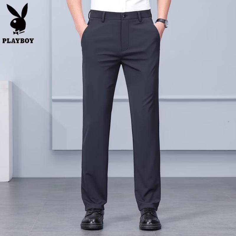 Playboy Men's Quick-Dry Straight Business Casual Pants