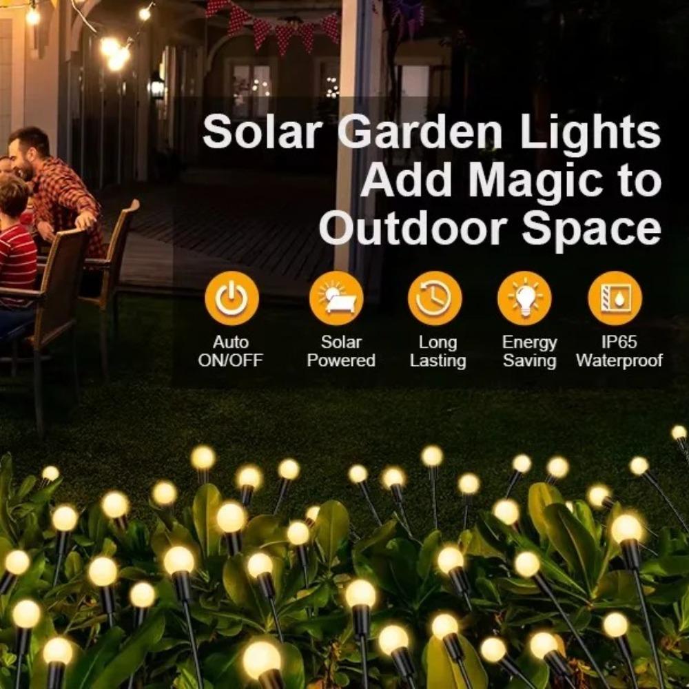 Solar Firefly Lights with 6/8/10 LEDs Starlight Swaying Garden Landscape Ambiance Lights for Patio Trail Outdoor Decor