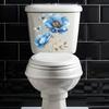 New Blue Flower Butterfly Sticker Bathroom Waterproof Toilet Sticker Self-adhesive Wall Sticker