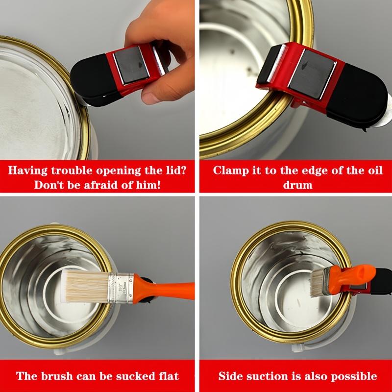 Double-Sided Magnetic Paint Brush Clip | Plastic Paint Can Holder with Built-in Opener for Painters Diy Tool Parts Accessories