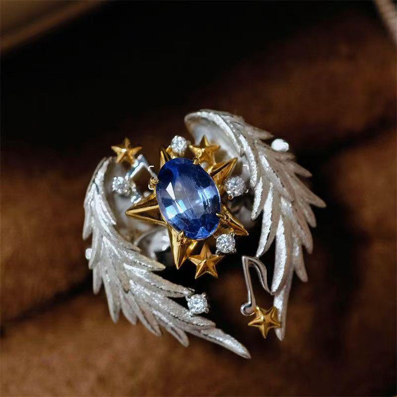 Angel Wings Ring Vintage Versatile Adjustable Open Ring Punk Hip Hop Jewelry