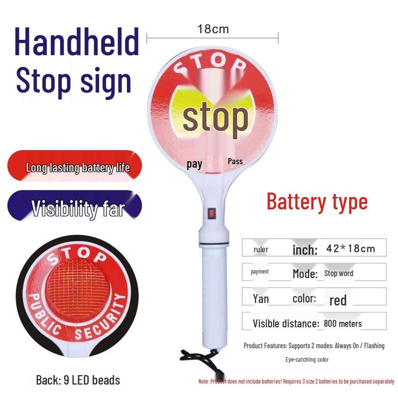 Rechargeable LED Traffic Warning Baton - Emergency Flashing Light Stick for Outdoor Use