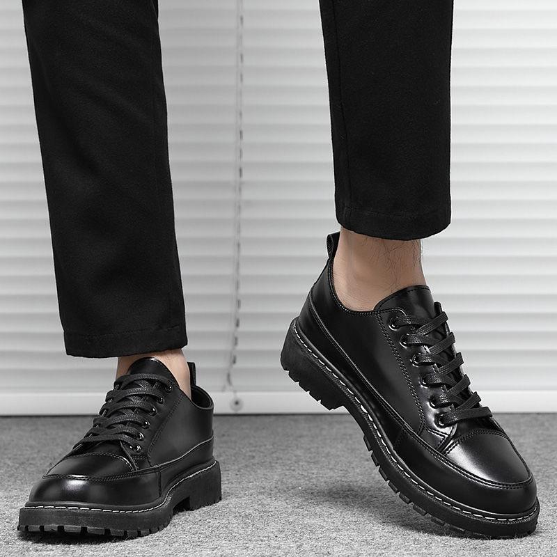 Fashion British Style Bright Upper Low-Top Male Casual Shoe Office Price Slip-on Fashion 2025 Social Pu Adults Sale Men's Leather Shoes