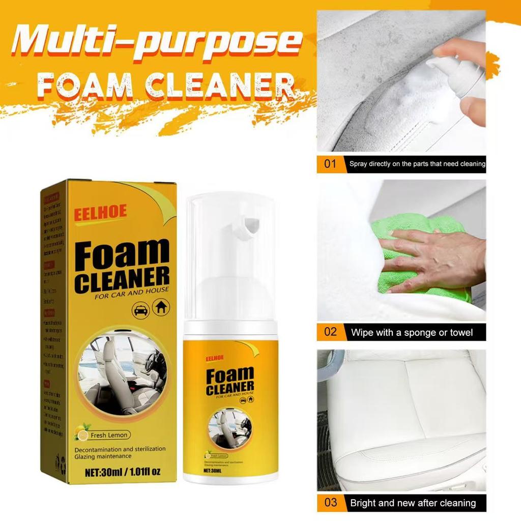Car Steering Wheel Foam Cleaner Leather Seat Supplies Multifunctional Interior Cleaning Agent for Stain Removal