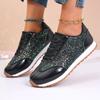 Fashion Fashion Ladies Autumn Women Flat Glitter Sneakers Casual Bling Vulcanized Shoes Female Lace Up Platform Comfort Plus Size