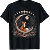 Witchy Moon Cottagecore Aesthetic Floral Fox Women Girls T-Shirt