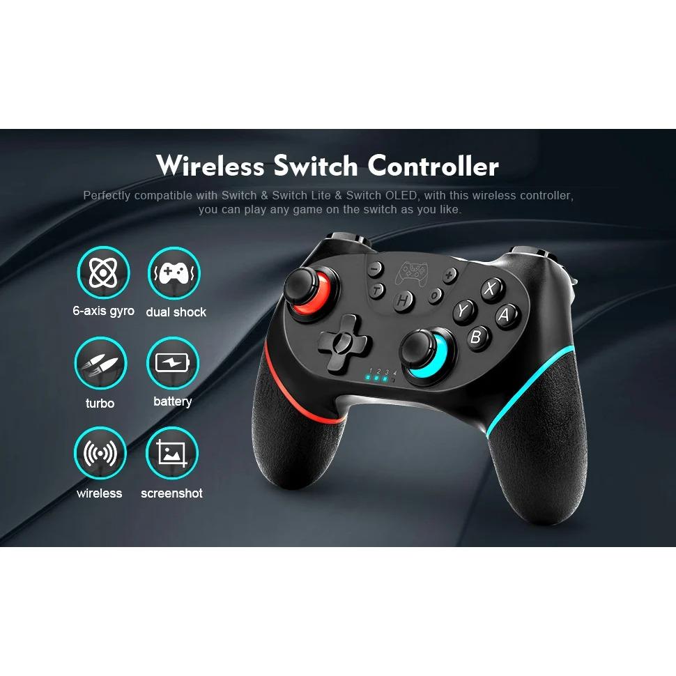 Wireless Gamepad with Adjustable Turbo and Dual Vibration Functions for Switch/Switch Lite/Switch OLED
