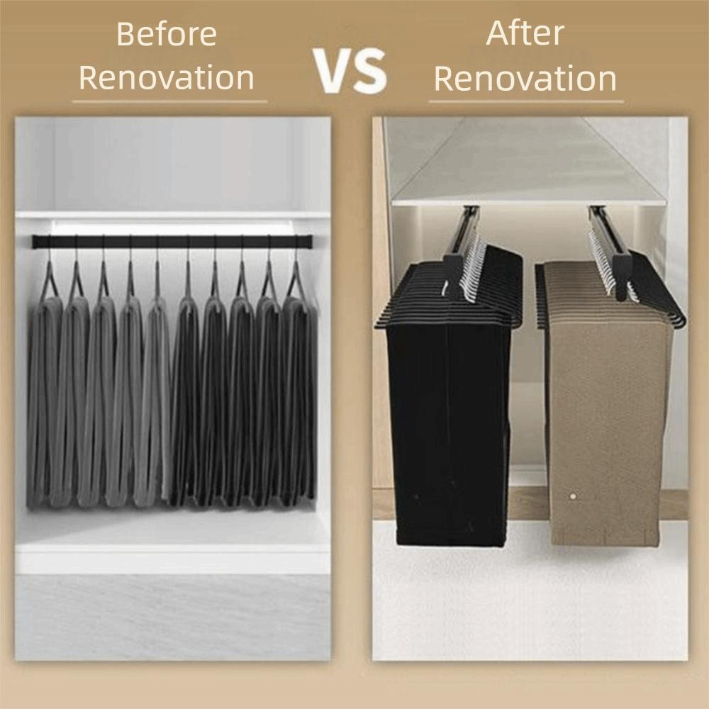 Heavy Duty Pull-out Pants Rack Hanging Trouser Storage Rack Durable Clothes Storage Rod  Daily Use