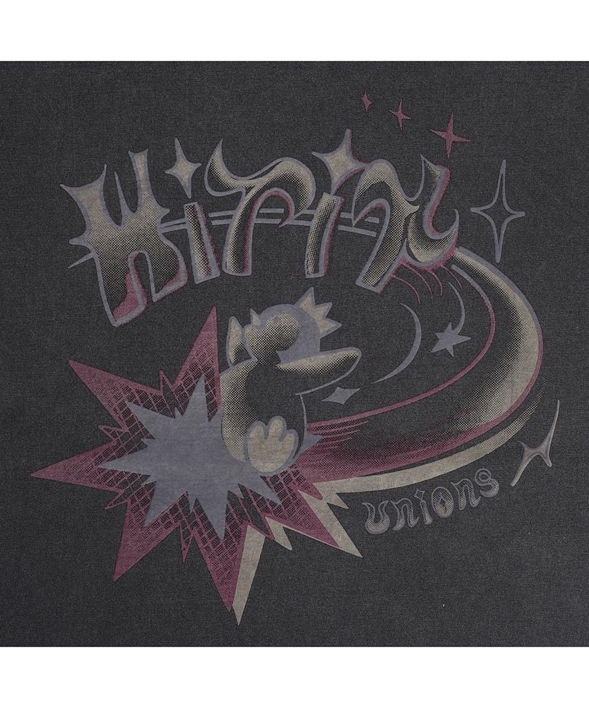 GAKKAI UNIONS Hitit Star Pigment Short Sleeve T-Shirt Charcoal