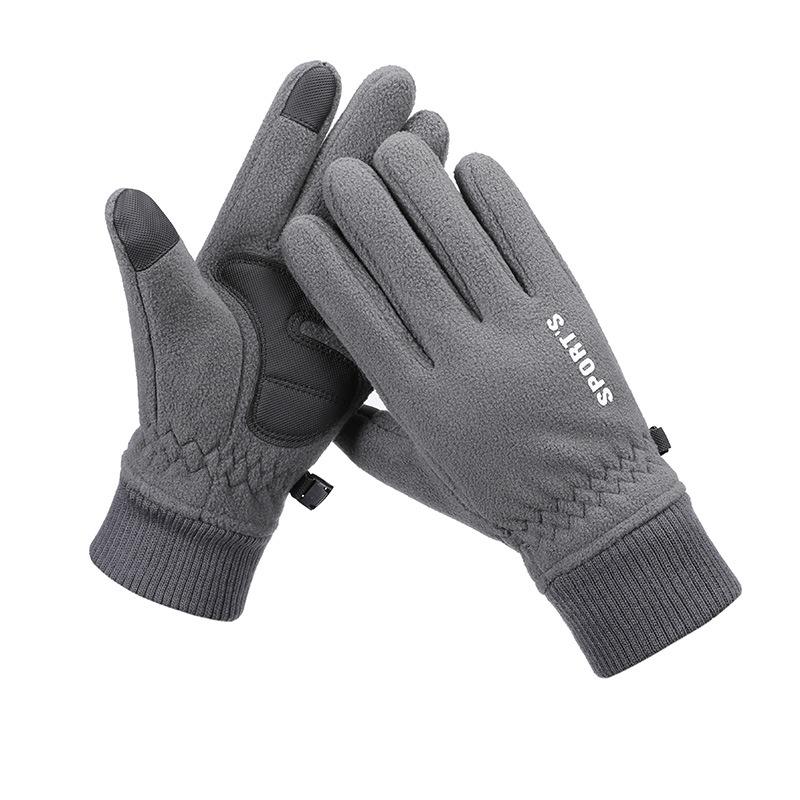 Winter Thermal Gloves Fleece Thickened Cold-proof Touch Screen Cycling Electric Vehicle Driving Gloves Winter Outdoor Gloves