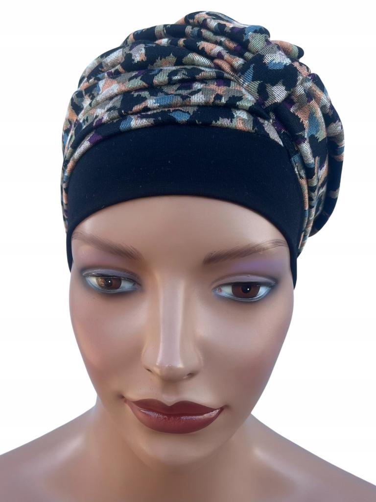 Turban Damski Ela 501 Czapka Ocieplana Sweterkowa Mięciutka Drapowana