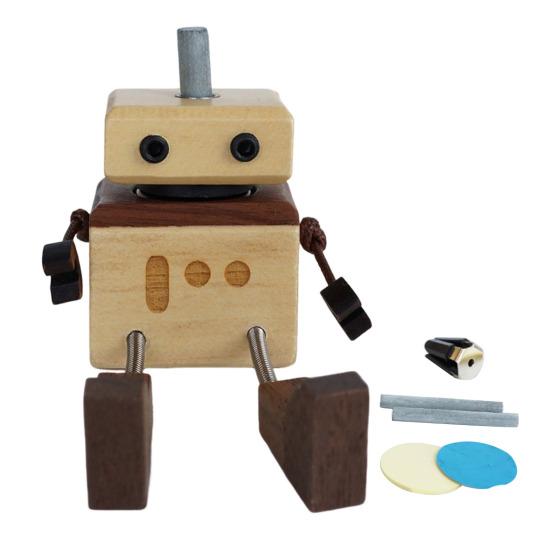 Car Air Fresheners Wooden Robot Figurine with Swinging Legs Car