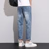 Straight-leg Jeans For Men In Summer, Light-colored Thin Section, Trendy Brand Slim Straight-leg Pants, Korean Style Trendy Stretch American Jeans