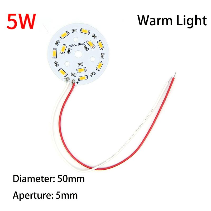 3pcs 5V 3W 5w 10w 30w LED Chip Bead Yellow Warm White Lamp Night Lights Wire Board Bulb Round Transformation Source 32MM 50mm 14mm