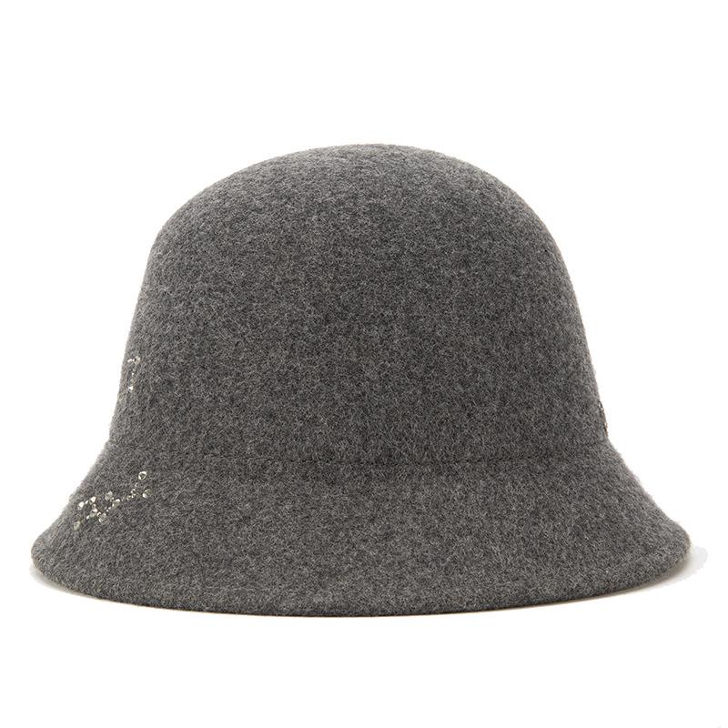 Autumn and winter windproof warm bucket hat female face small age reducing woolen hat trendy versatile simple basin hat