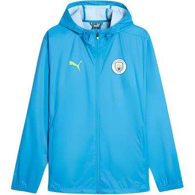 Solid Color Hooded Full Zip Logo Badge Print Waterproof Windbreaker Jacket Men Jackets Magic-Blue 777538-11