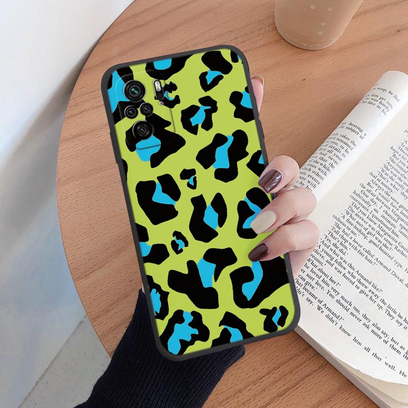 Case For Xiaomi Poco M5S C71 X7 C75 M6 Leopard Soft Silicone Back Cover Phone Case Protective Coque Shell Leopard Painted Bags