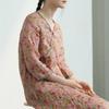 Johnature Women Vintage Dress V-Neck Print Floral Button Dresses Summer Chinese Style Female Dress