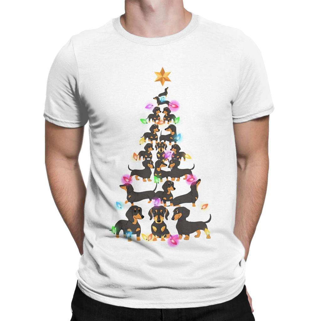 Dachshund Christmas Tree Sweater Funny Graphic 100 Cotton TShirt Dachshund Tops Tees For Unisex