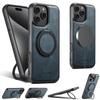 iPhone17/Samsung S25 Lederhülle mit magnetischem 360° drehbarem Ständer und kabelloser Ladekompatibilität