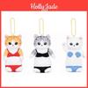 Adorable 14cm Shark Cat Plush Toy In Blue Bikini Super Soft Pp Cotton Filling
