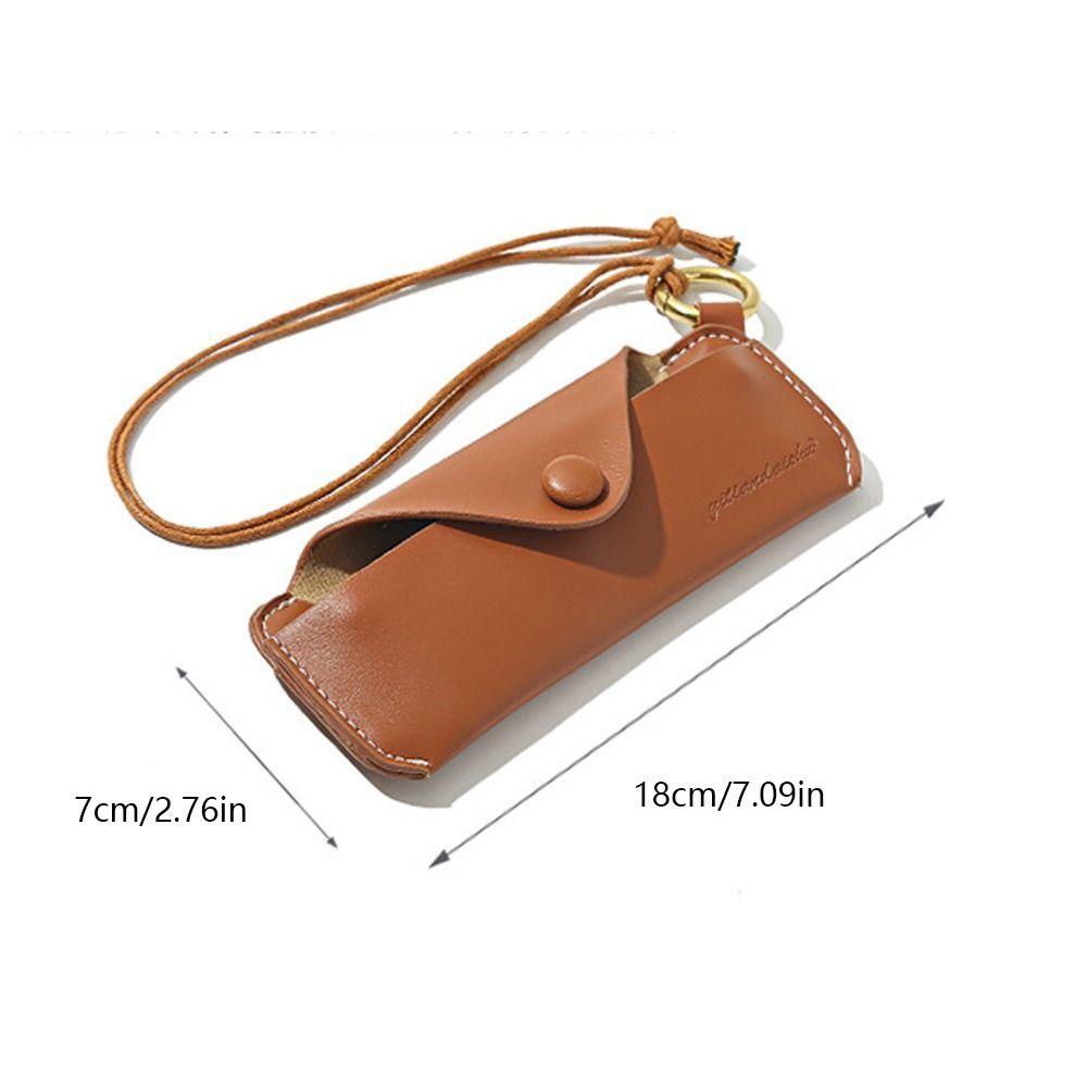 Hanging Neck Glasses Bag PU Leather Sunglasses Bag Fashion Eyeglasses Holder  Gift