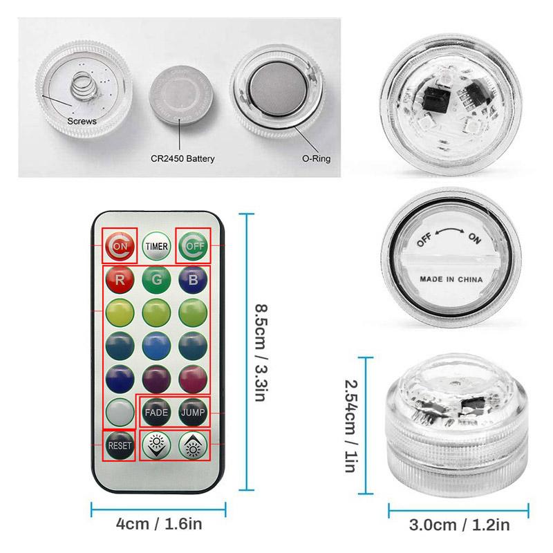 Kablosuz Yapışkanlı LED Araç İç Ortam Işığı Uzaktan Kumanda Dekorasyon Otomatik Çatı Ayak Atmosfer Lambası Pil ile Renkli