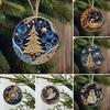 2Pcs Christmas Ornaments Acrylic Flat Xmas Tree Snowman Clock Pendant for Indoor Outdoor