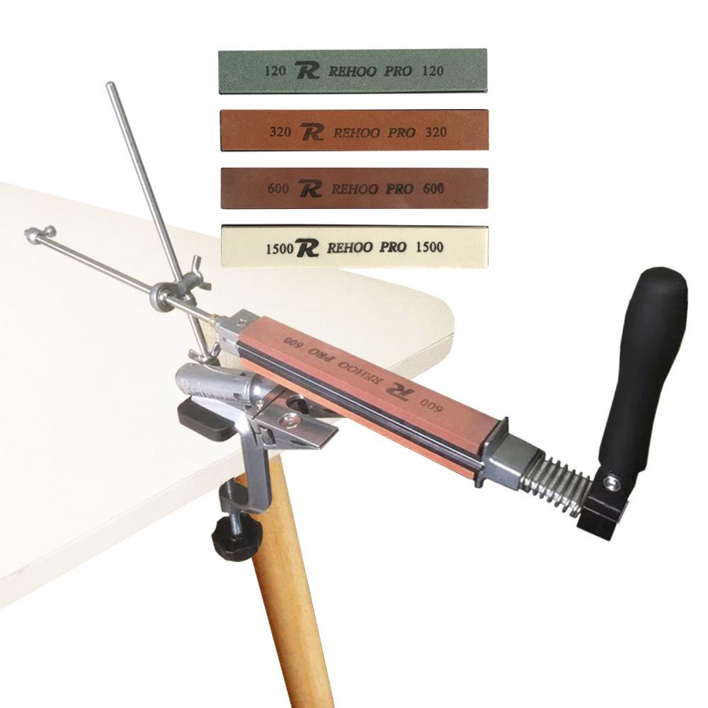 Ruihe Metal Fixed-Angle Knife Sharpener RH-006 with 4 Reversible Stone Clamps for Efficient Sharpening