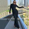 Fashion Hot Selling Women's Wear 2025 Autumn New Long Sleeve Skirt Fashion Elegant Slim-Fit Dress Round Neck Dress