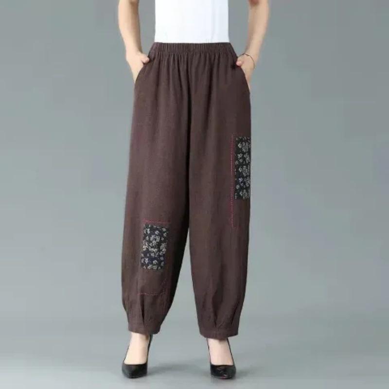 Women's Ethnic Style Embroidered Patchwork Harem Pants - Plus Size Lantern Fit for Summer