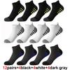 12 Paar Herren Plus Size Sportsocken EU39-46 Atmungsaktiv Bequem Schwarz Weiß Freizeit Outdoor Kurze Socken für Herren