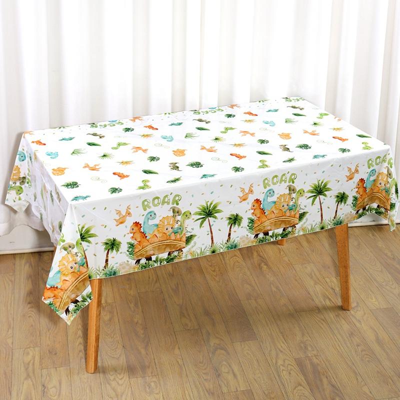Dinosaur Birthday Disposable Tablecloth 1st Birthday Party Decoration Kids Baby Shower Jungle Dino Party Table Cover Supplies