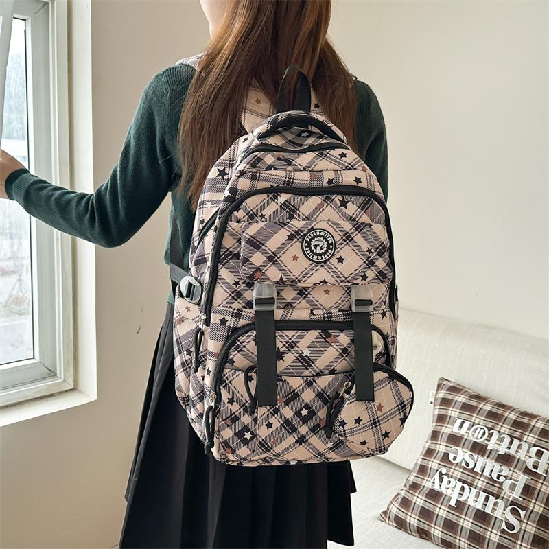 Women's Star Printed Backpack with Coin Purse