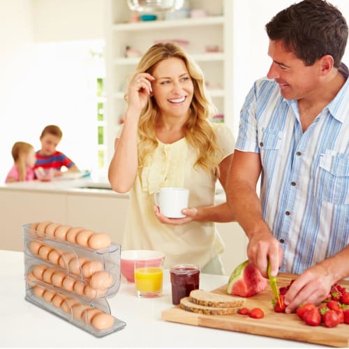 Automatic Rolling Egg Crate for Refrigerators, 4-Tier Rolling Egg Crate, Egg Storage, Egg Storage Organizer, Keeps Refrigerator Tidy, Kitchen Item, Eg