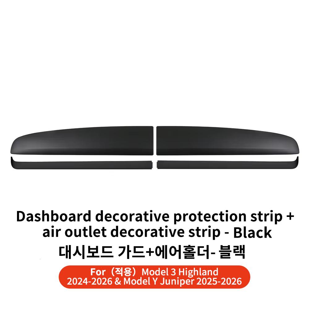 YZ For Tesla Model 3 Y Juniper Highland 2025 ABS Dashboard Panel Trim Strips Instrument Stickers Car Protector Pad Accessories