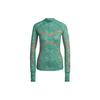 Adidas Women's D4T High Neck Wave Print Training Long Sleeve Top Green Women HG6882