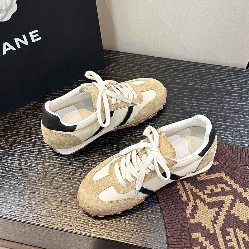 Spot Forrest Gump Training Shoes Spring 2025 New Flat-bottomed Lace-up Color Matching Dad Shoes Sports and Leisure Board Shoes Tide