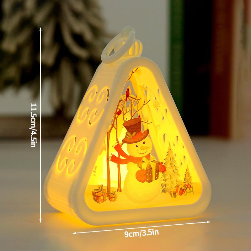 Glowing Snow House Tabletop Ornaments Christmas Led Night Lights Windows Display New Year Decorations Festival Atmosphere