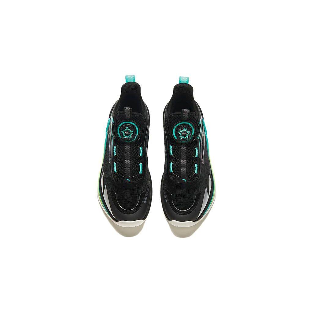 Anta Kids Comfortable Shock Absorbing Wear Resistant Mid Top Basketball Shoes Kids basketball shoes Black Green 312411111-4